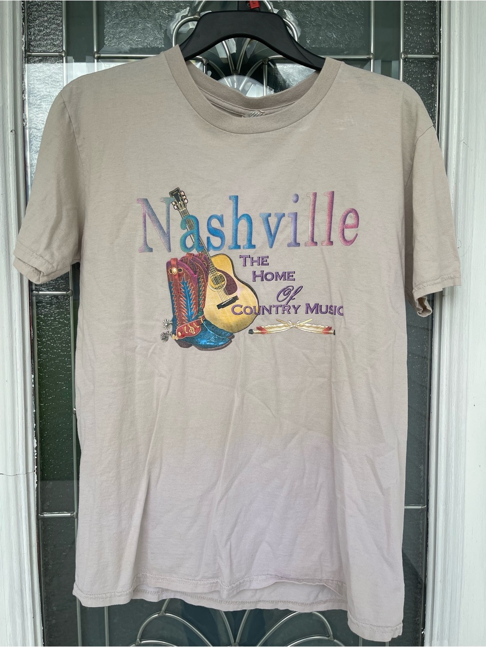 Beige Nashville 'The Home of Country Music' Graphic Tee